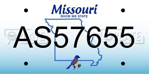 AS57655 Missouri License Plate