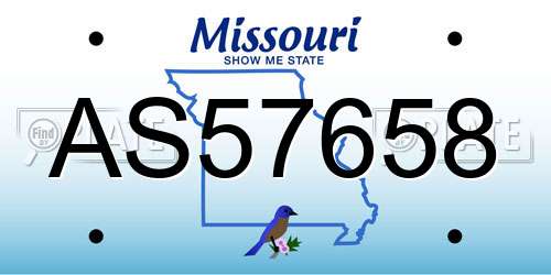 AS57658 Missouri License Plate