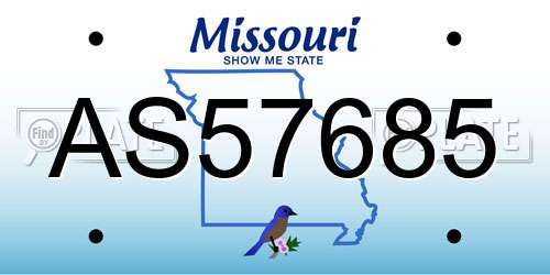 AS57685 Missouri License Plate