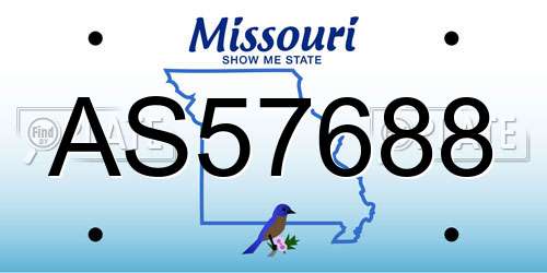 AS57688 Missouri License Plate
