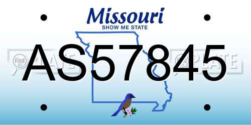AS57845 Missouri License Plate