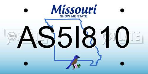 AS5I810 Missouri License Plate