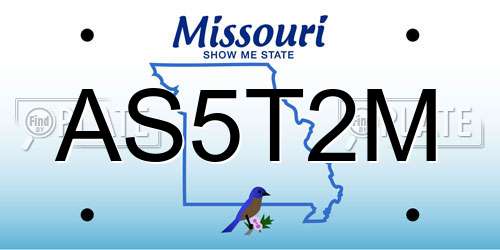 AS5T2M Missouri License Plate