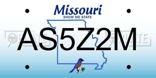 AS5Z2M Missouri License Plate
