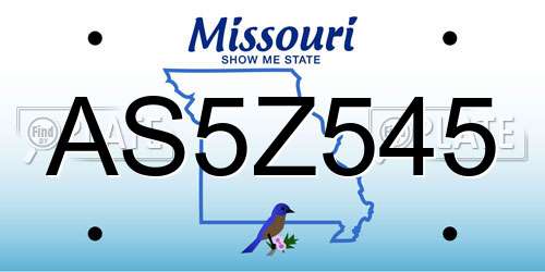 AS5Z545 Missouri License Plate
