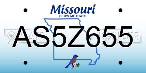AS5Z655 Missouri License Plate