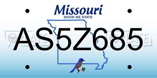 AS5Z685 Missouri License Plate