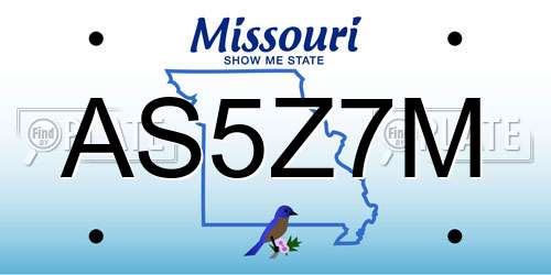 AS5Z7M Missouri License Plate