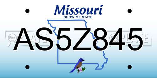 AS5Z845 Missouri License Plate