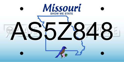AS5Z848 Missouri License Plate