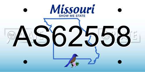 AS62558 Missouri License Plate