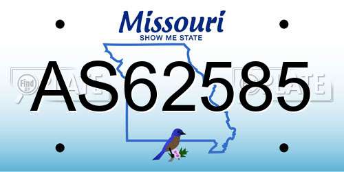 AS62585 Missouri License Plate