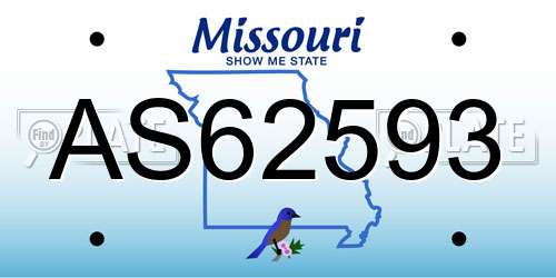 AS62593 Missouri License Plate