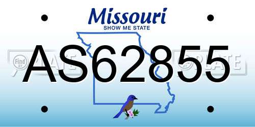 AS62855 Missouri License Plate