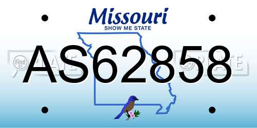 AS62858 Missouri License Plate