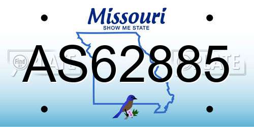AS62885 Missouri License Plate