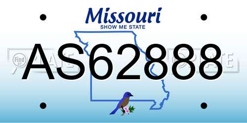 AS62888 Missouri License Plate