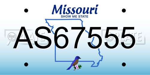 AS67555 Missouri License Plate