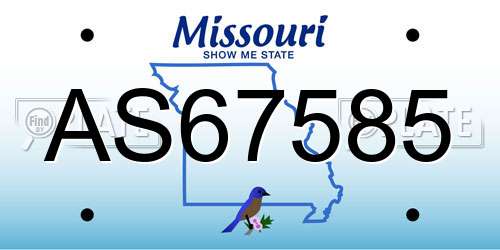 AS67585 Missouri License Plate