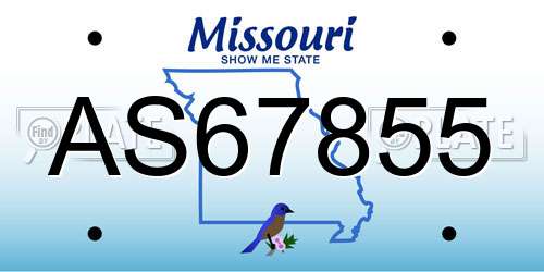 AS67855 Missouri License Plate