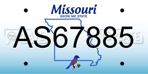 AS67885 Missouri License Plate