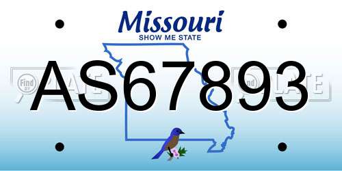 AS67893 Missouri License Plate