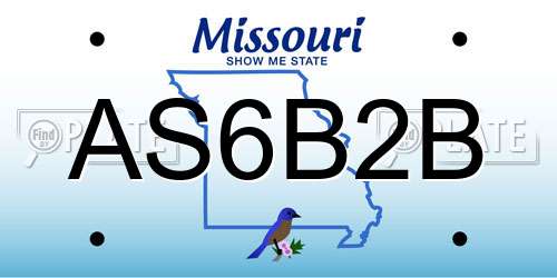 AS6B2B Missouri License Plate