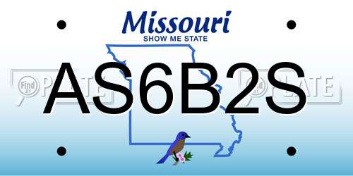 AS6B2S Missouri License Plate