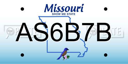 AS6B7B Missouri License Plate