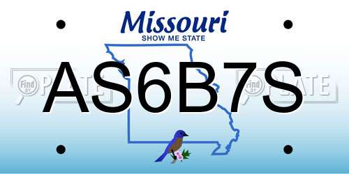 AS6B7S Missouri License Plate