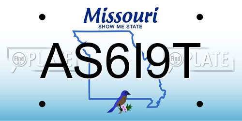 AS6I9T Missouri License Plate