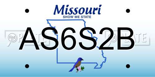 AS6S2B Missouri License Plate