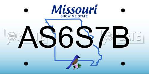 AS6S7B Missouri License Plate
