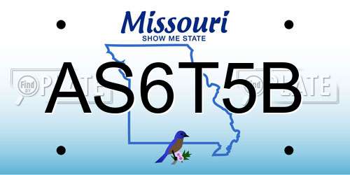 AS6T5B Missouri License Plate