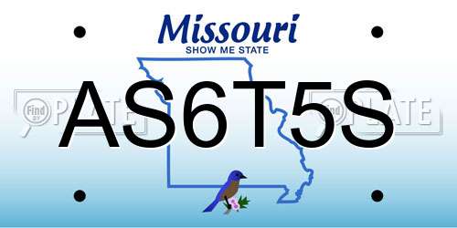 AS6T5S Missouri License Plate