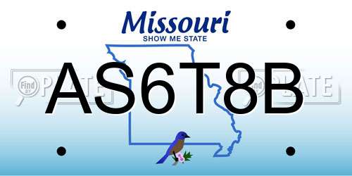 AS6T8B Missouri License Plate