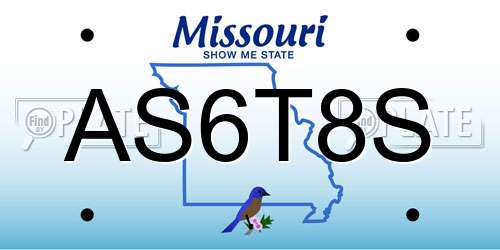 AS6T8S Missouri License Plate