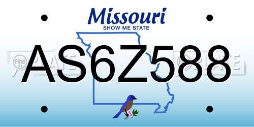 AS6Z588 Missouri License Plate
