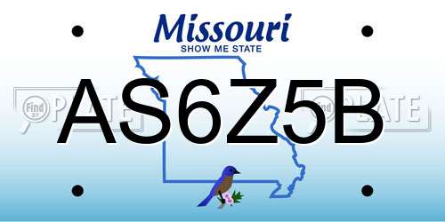 AS6Z5B Missouri License Plate