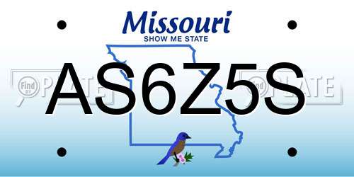 AS6Z5S Missouri License Plate