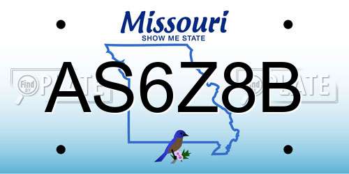 AS6Z8B Missouri License Plate