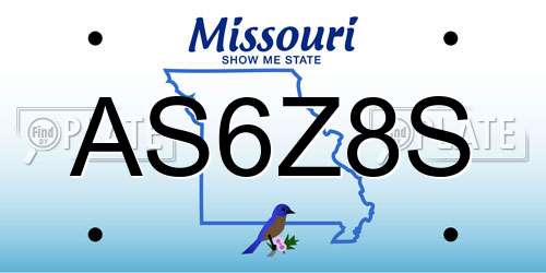 AS6Z8S Missouri License Plate