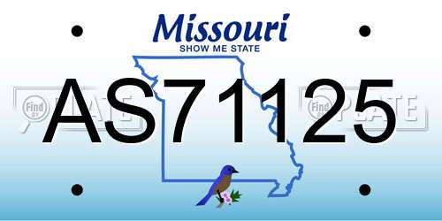 AS71125 Missouri License Plate