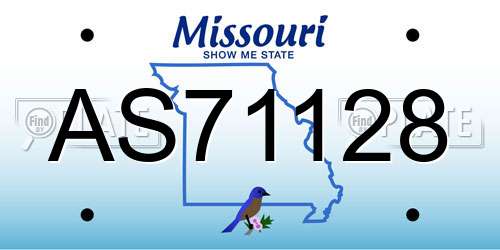 AS71128 Missouri License Plate