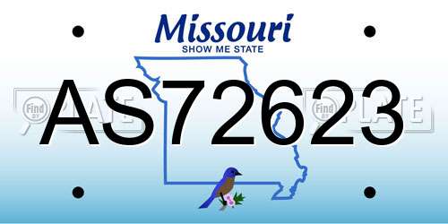 AS72623 Missouri License Plate
