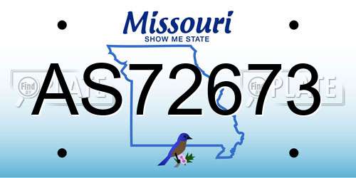 AS72673 Missouri License Plate