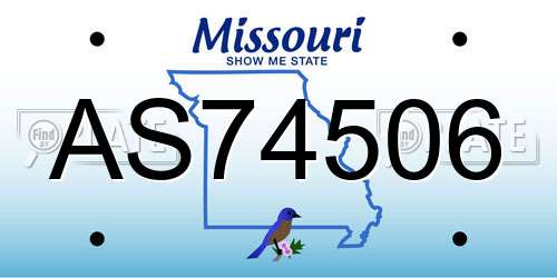 AS74506 Missouri License Plate
