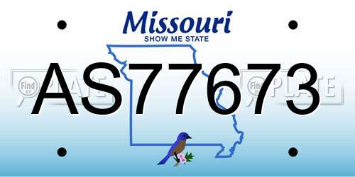 AS77673 Missouri License Plate
