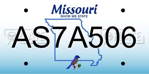 AS7A506 Missouri License Plate