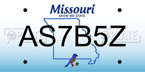 AS7B5Z Missouri License Plate